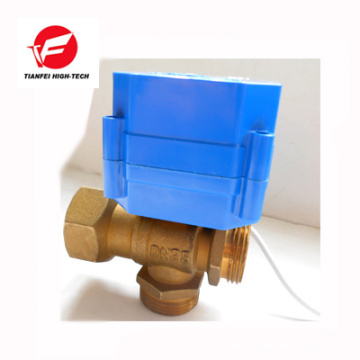 12V 24V brass DN15 DN20 CWX-60P 6NM electric 3 way control valve